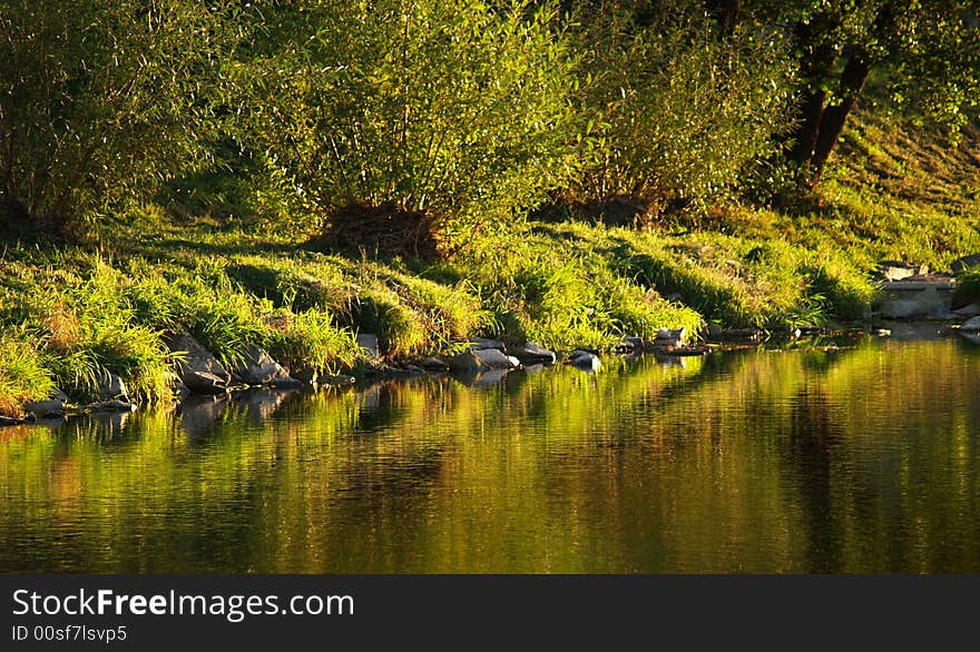 On a riverside of Becva River