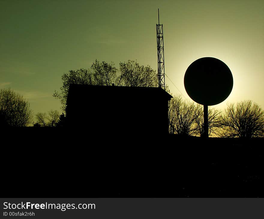 Sun Hiding Behind The Satellite