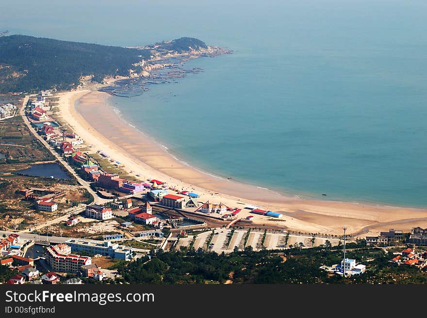 Resort nearby the gulf,looking from the top of a mountain