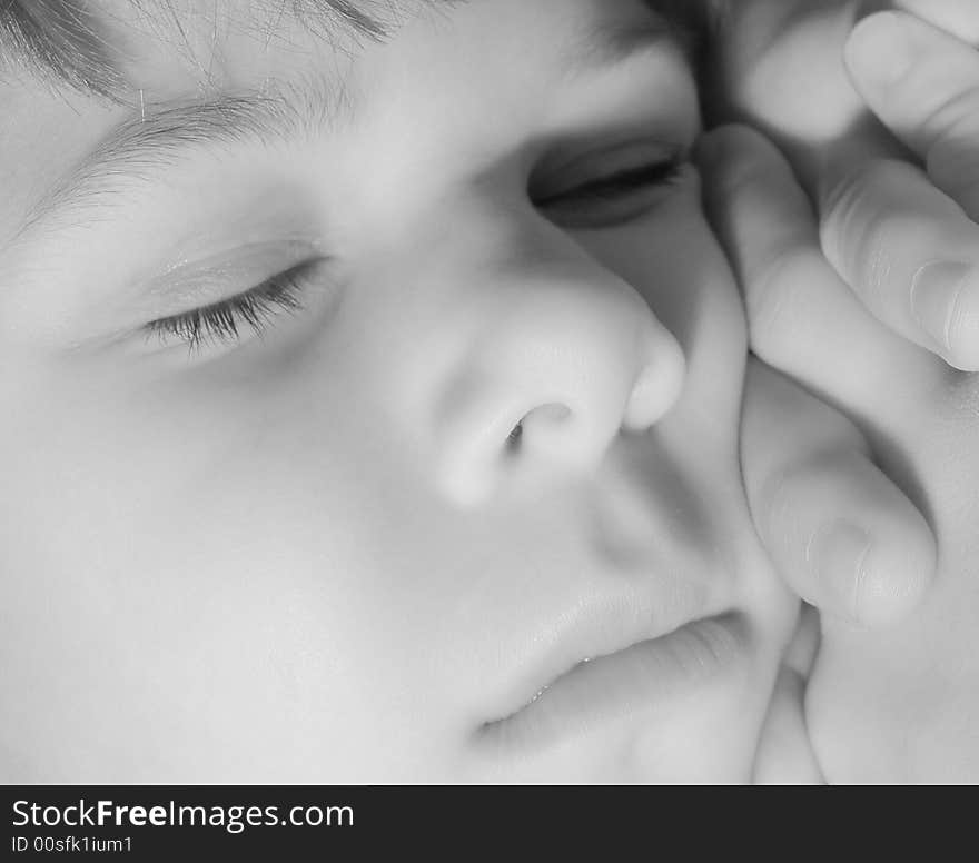 Nap time?  This child is resting for sure.  Done in black & white. Nap time?  This child is resting for sure.  Done in black & white.