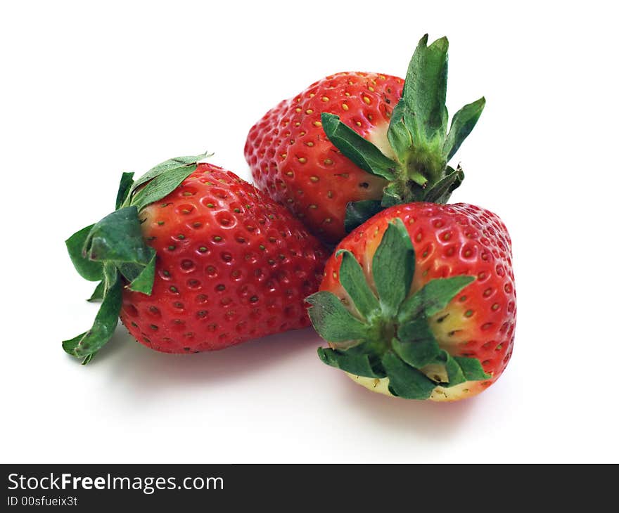 Strawberries isolated on white background. Strawberries isolated on white background