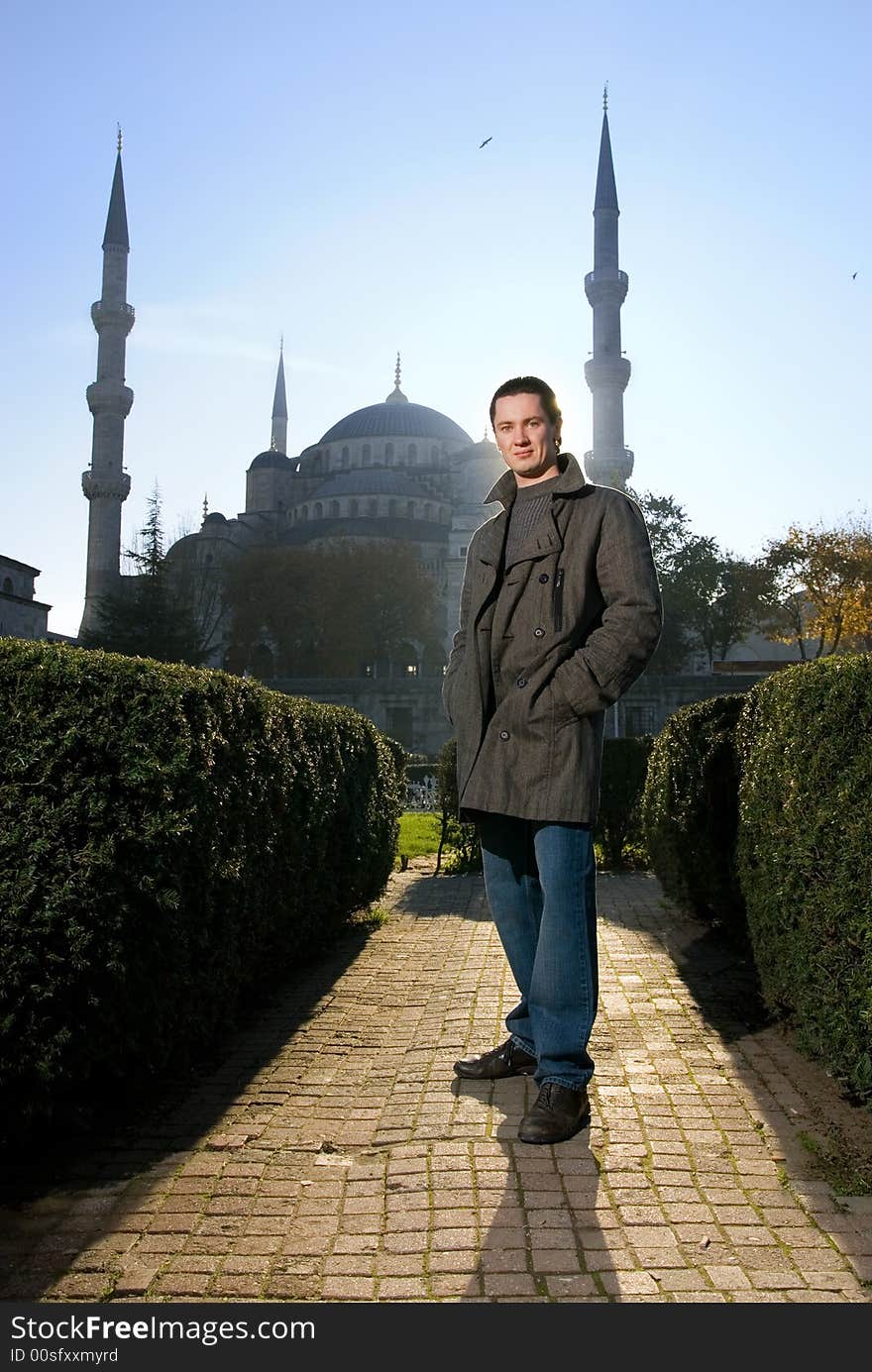 Young handsome man in a city (Turkey, Istanbul)