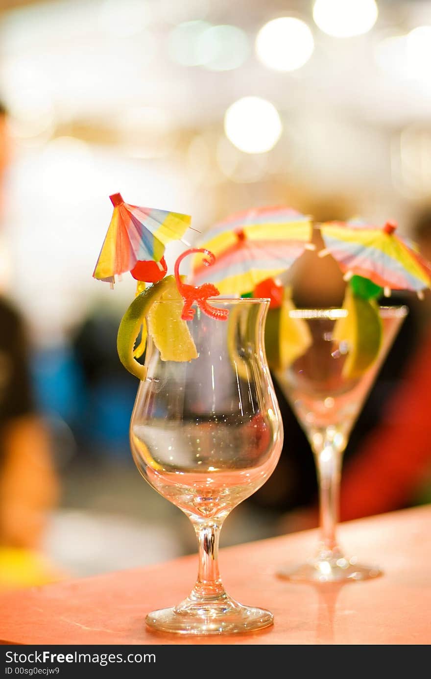 Two cocktail glasses (shallow DoF)