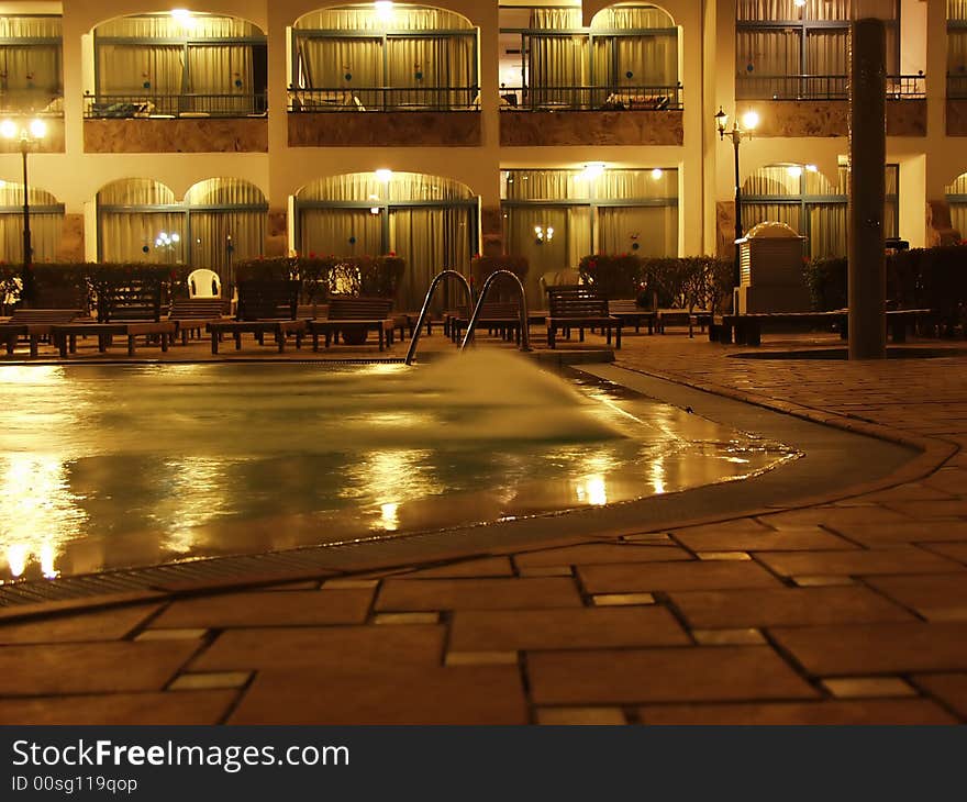 Swimming Pool At Night