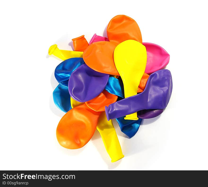 Multi-coloured balloons on a white background. Multi-coloured balloons on a white background