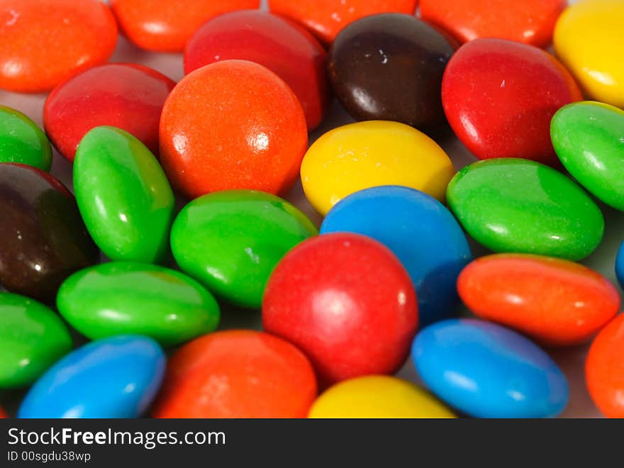 Colorful Chocolate candy Shell Isolated on White. Colorful Chocolate candy Shell Isolated on White.