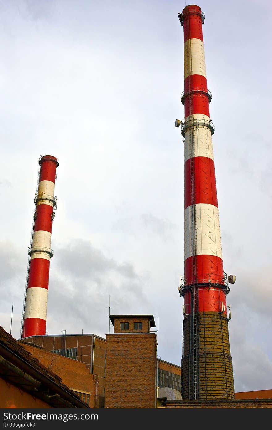 Chimineys in the village, Poland