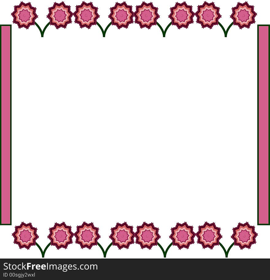 Pink frame with nice flowers