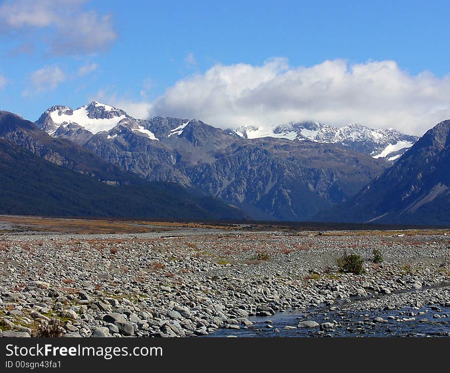 Snow-clad mountains, Arthur's Pass National Park, New Zealand. Snow-clad mountains, Arthur's Pass National Park, New Zealand