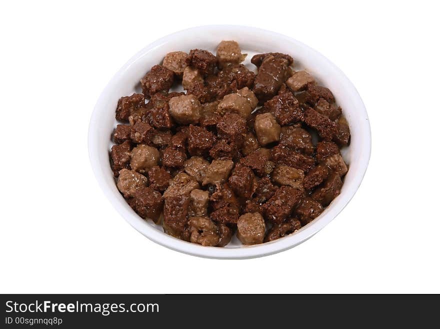 Photograph of a bowl of animal food