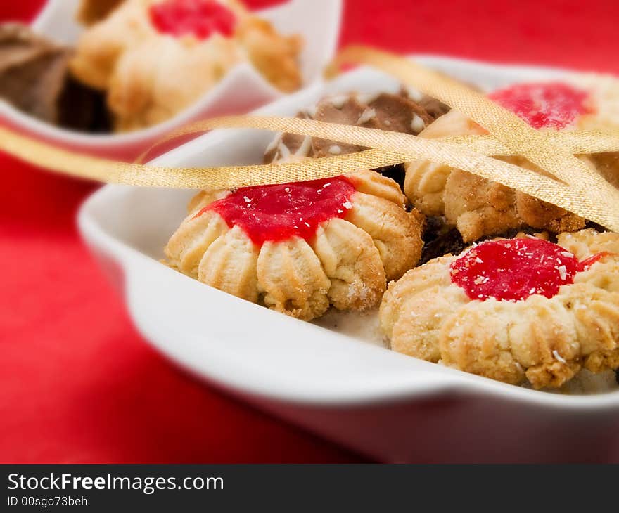 Biscuits in a white plate