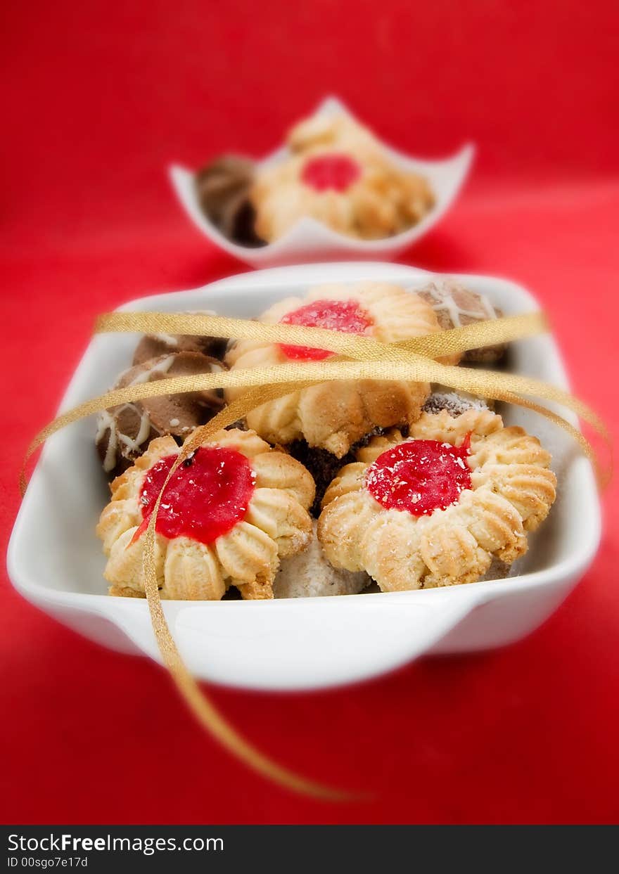 Biscuits in a white plate