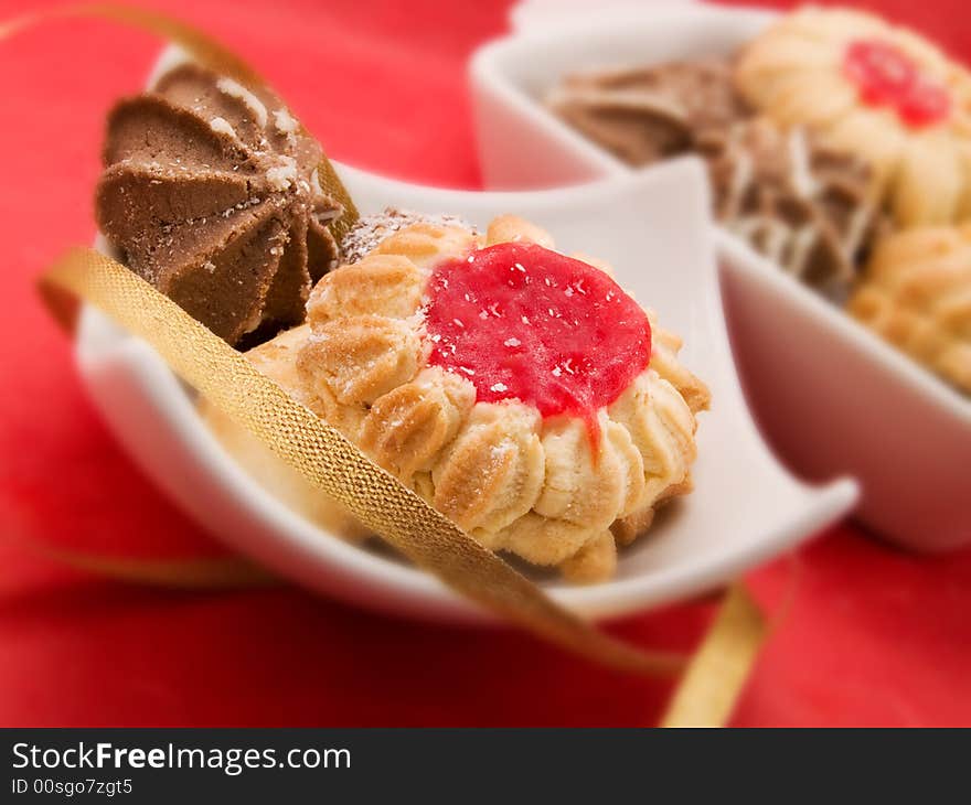 Biscuits in a white plate