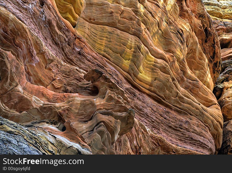 Rock Face wall on cliffs in Zion National Park