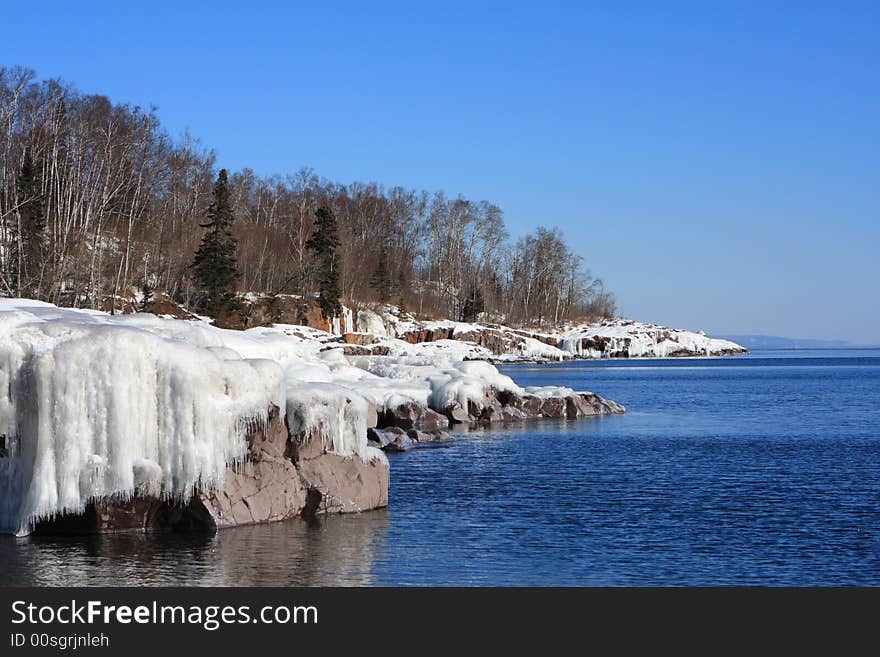 Frozen Lake Shore