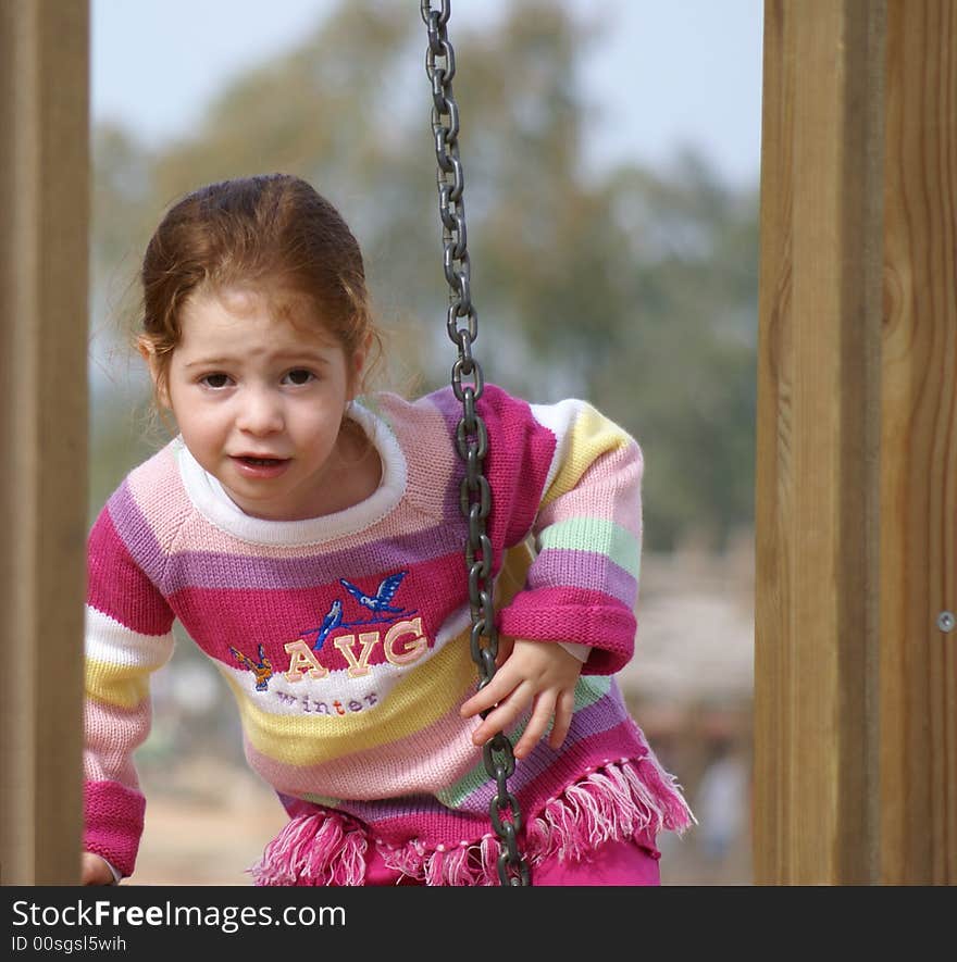 My Daughter Gal swinging in kids play ground. My Daughter Gal swinging in kids play ground