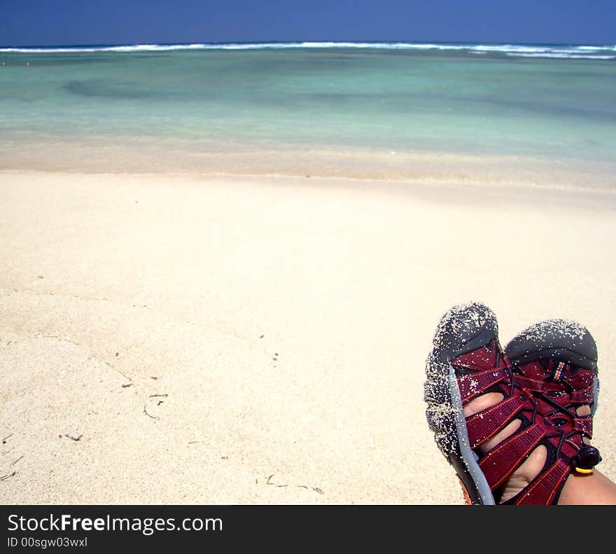 Enjoying tropical beach