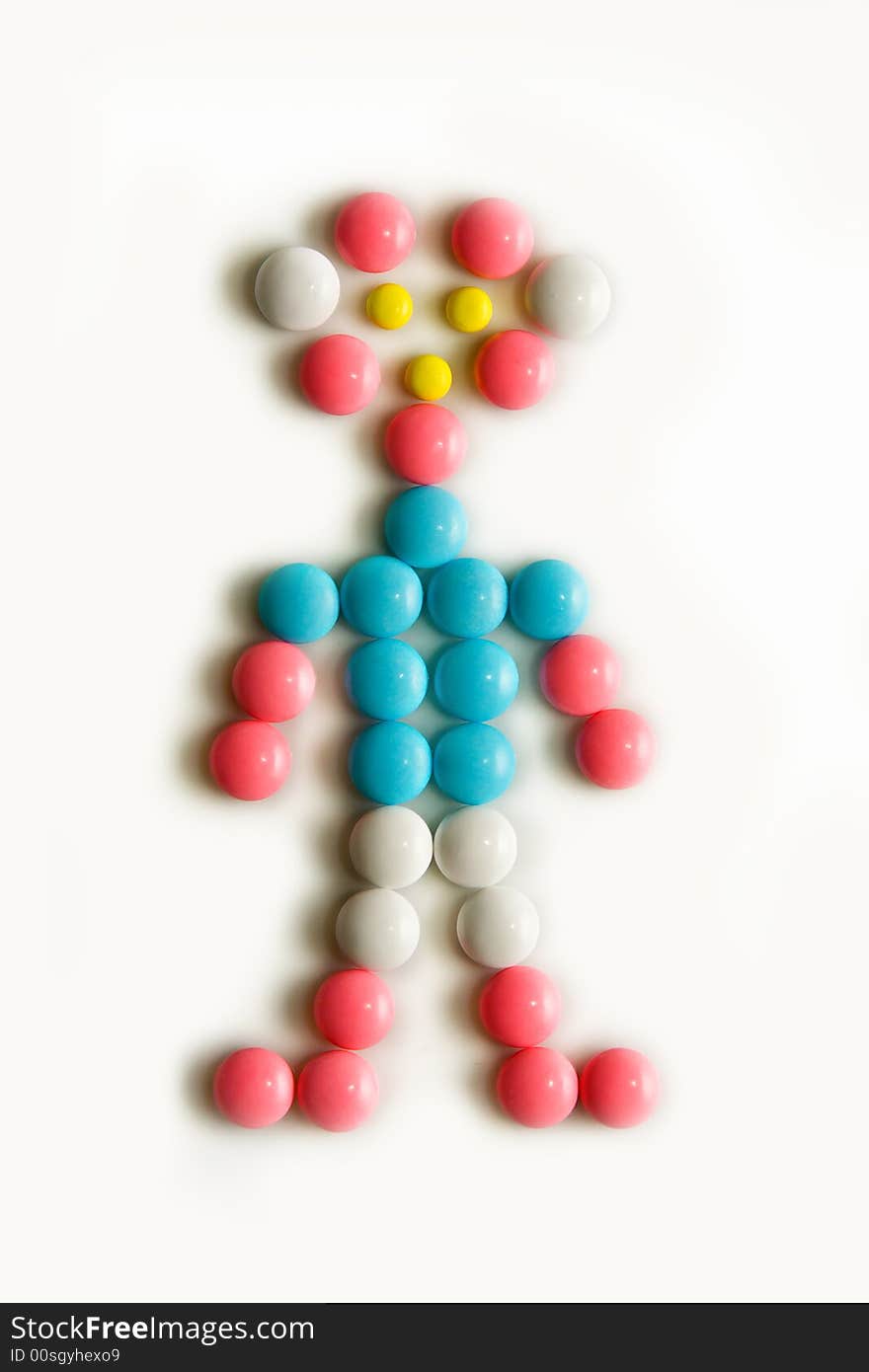 Tablets of different color, as the person, on a white background. Tablets of different color, as the person, on a white background