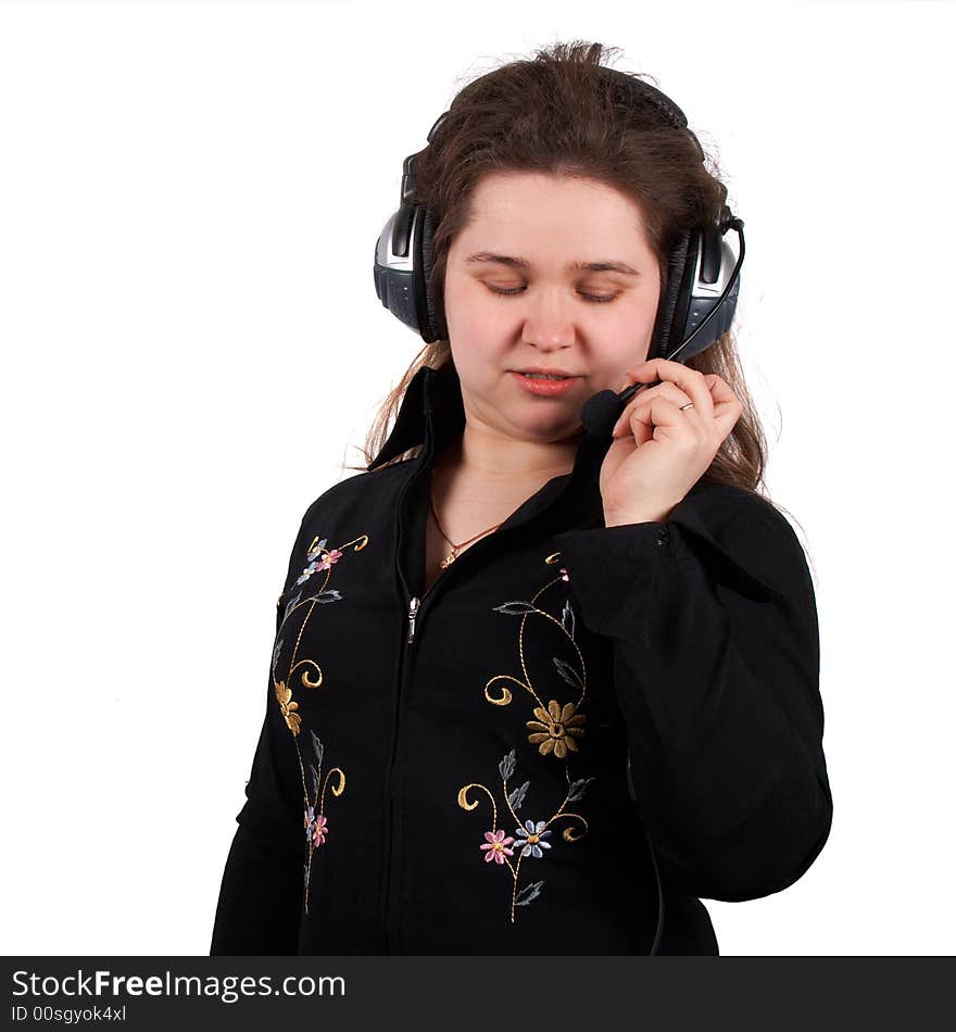 Girl with headset