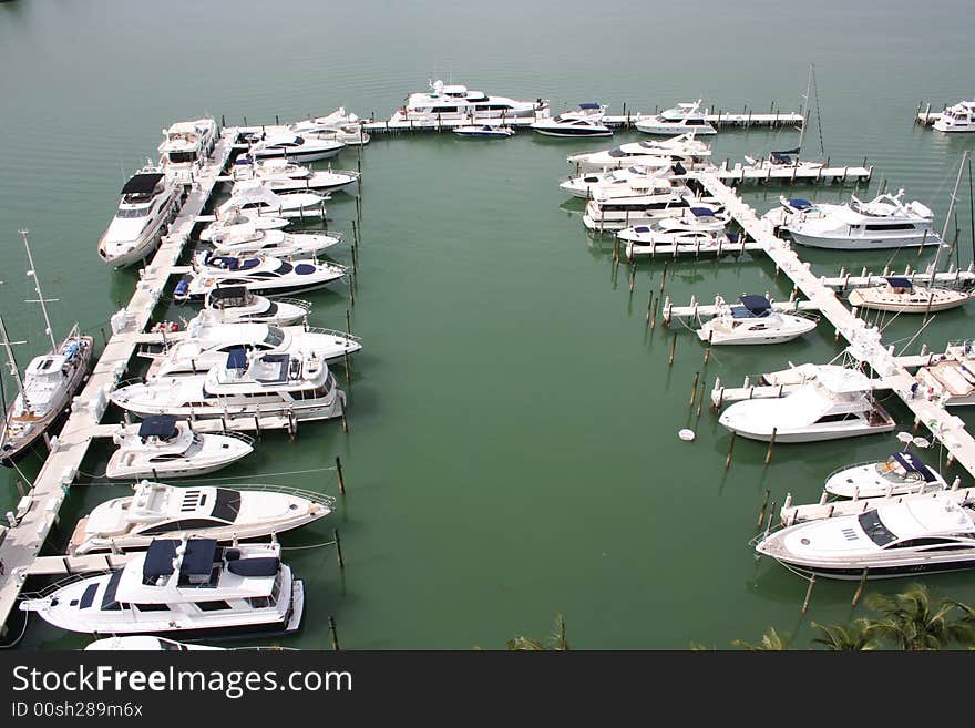 Private docks at Sunset Harbor, Miami Beach