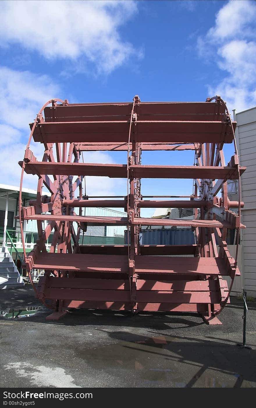 Paddle wheel from an old paddle steamer ferry boat.