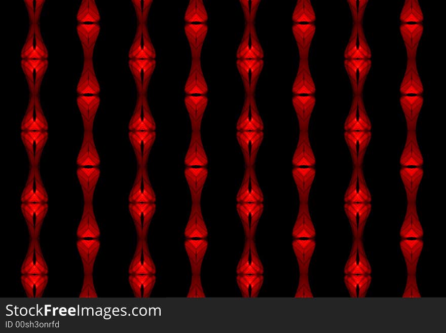 Abstract red pattern on the black background