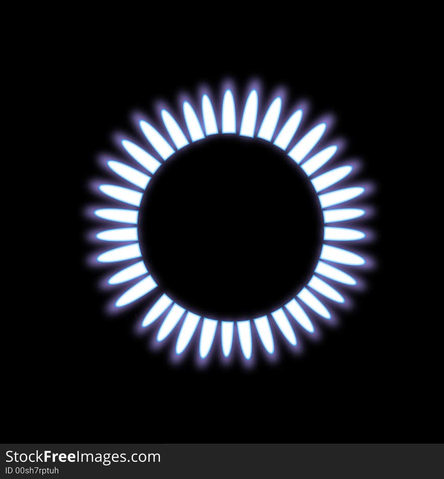 Gase burner on black background