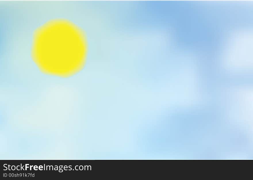 Sky. The realistic sky with sun and clouds. Mesh