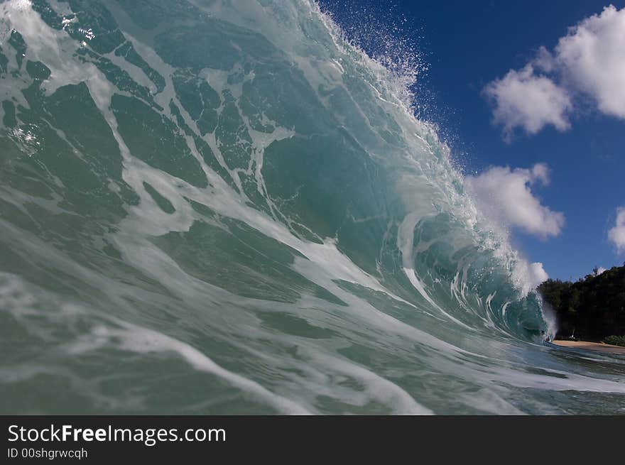 Giant wave breaking on the north shore of oahu. Giant wave breaking on the north shore of oahu