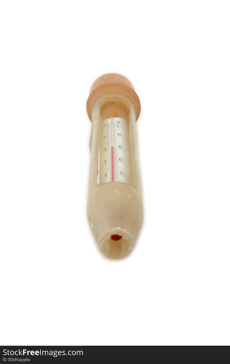 Old alcohol thermometer with Celsius scale. Old alcohol thermometer with Celsius scale.