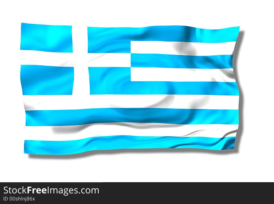 Greece lines flag on the wind