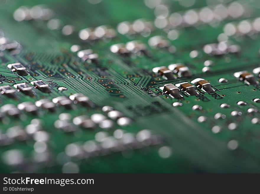 Close up view of the abstract microcircuit.