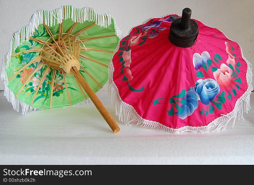 A pair of Vietnamese umbrella for interior decoration