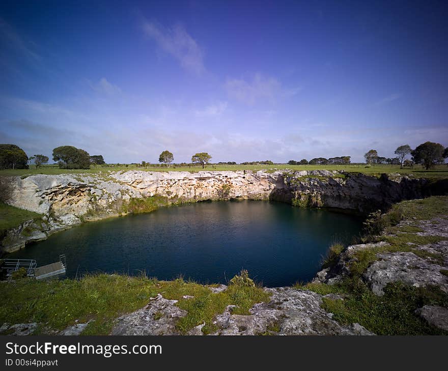 Little Blue Lake, MT Gambier in South Australia