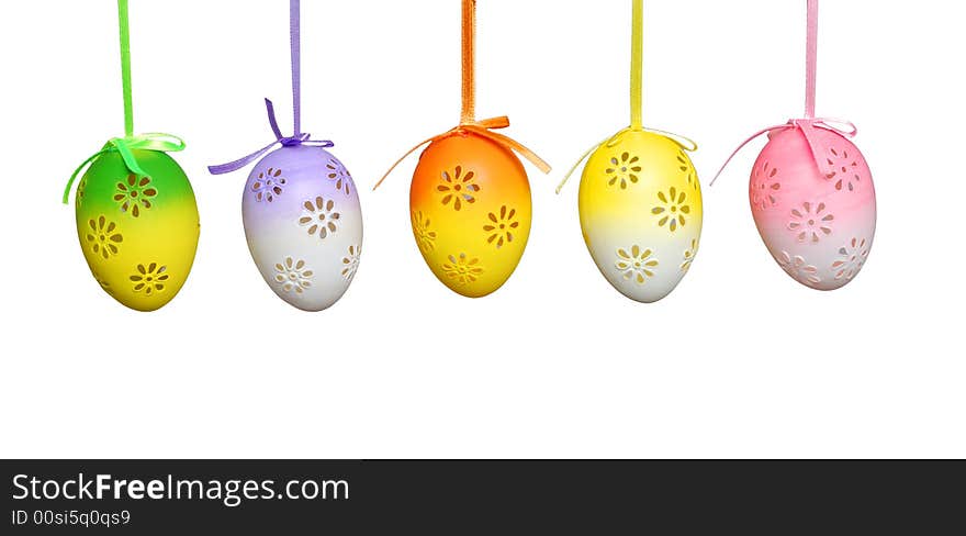 Easter eggs isolated on white background