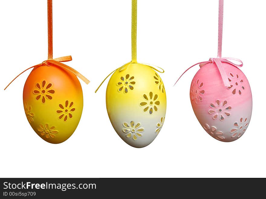 Easter eggs isolated on white background