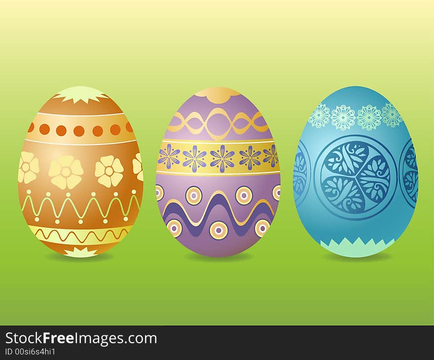 Illustration of colorful Easter eggswith different beautiful patterns. Illustration of colorful Easter eggswith different beautiful patterns.