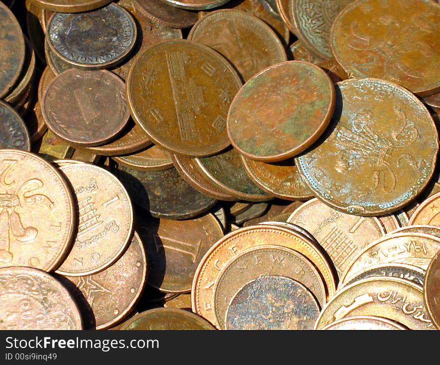 Close snap of Coins in India