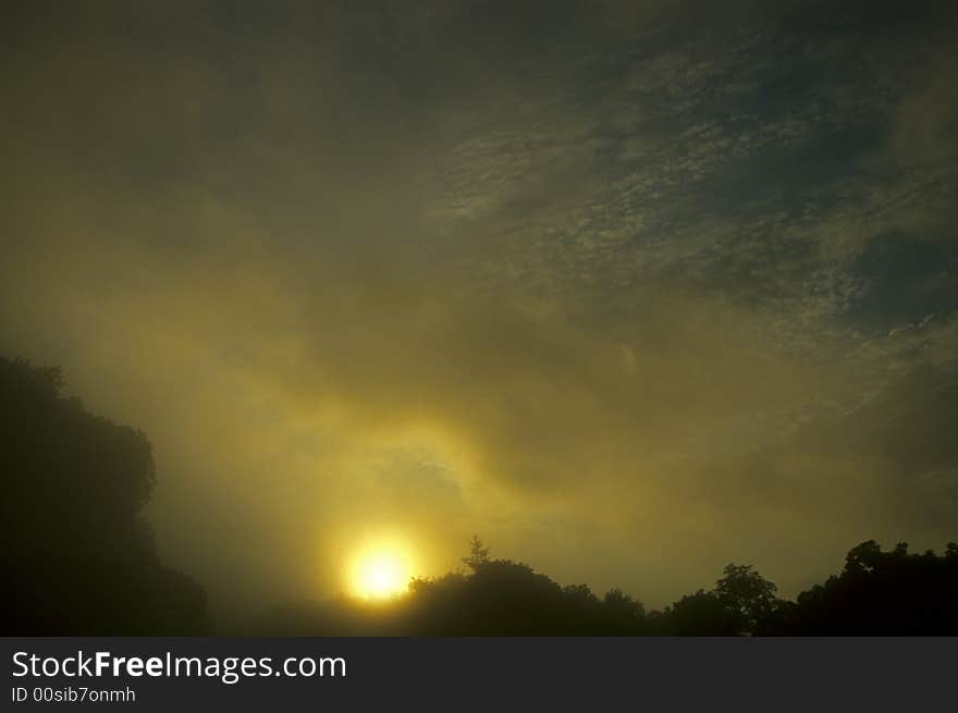 The skyline at sunrise