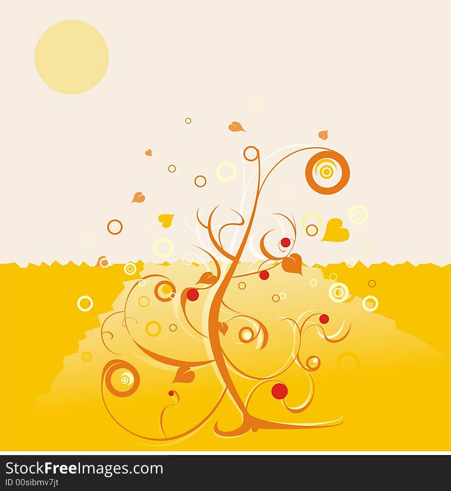 Abstract art, creative decoration, design, illustration, modern, , vintage, wallpaper, orange, sun. Abstract art, creative decoration, design, illustration, modern, , vintage, wallpaper, orange, sun