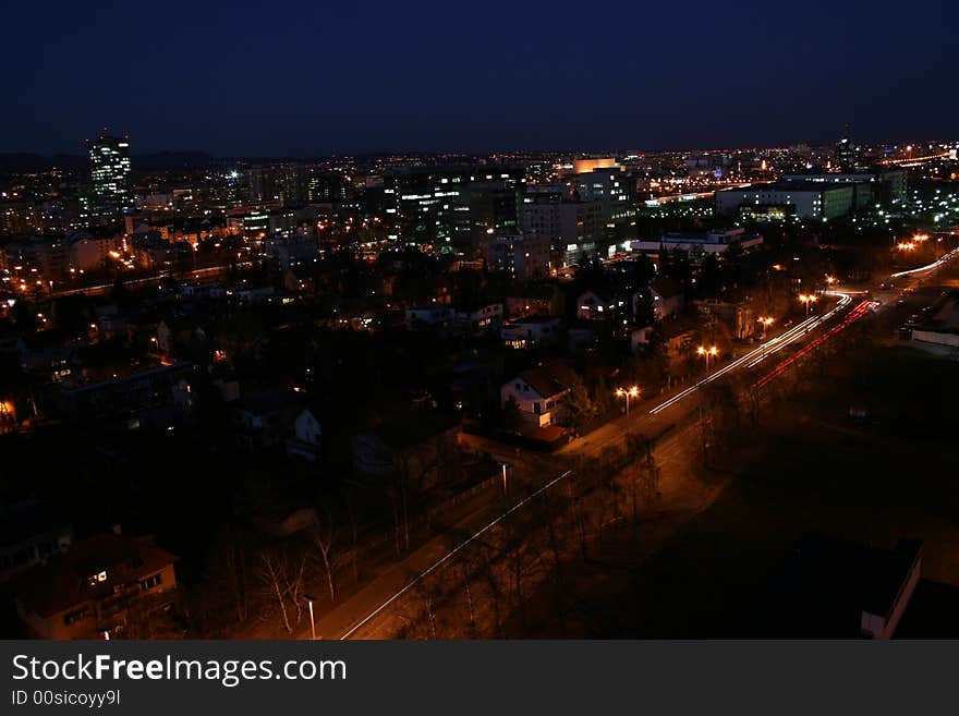 The night piece of city Zagreb, Croatia. The night piece of city Zagreb, Croatia