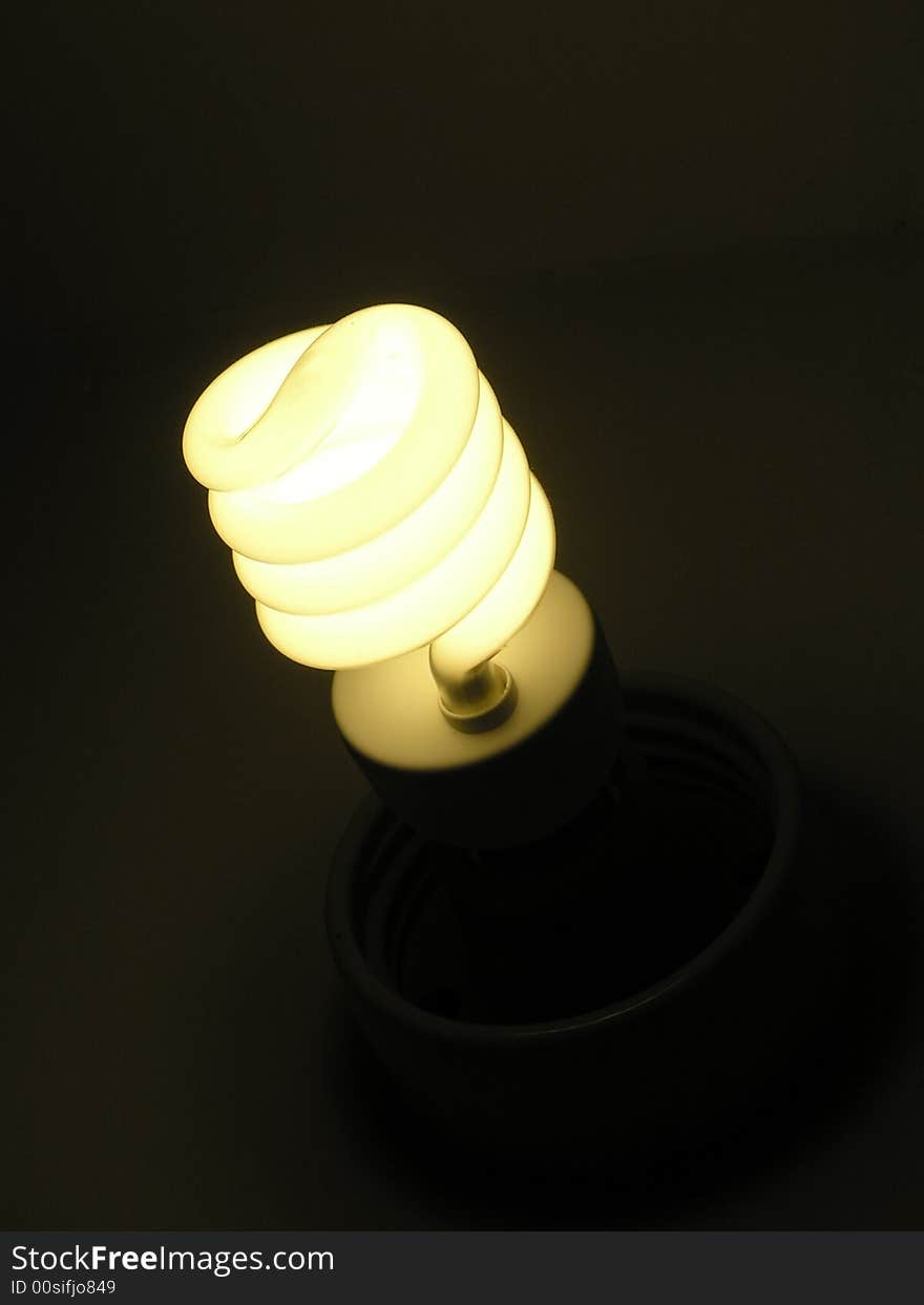 The lamp on a dark