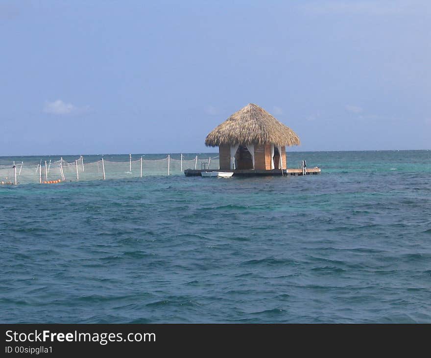 A small hut on the sea in Dominican Republic