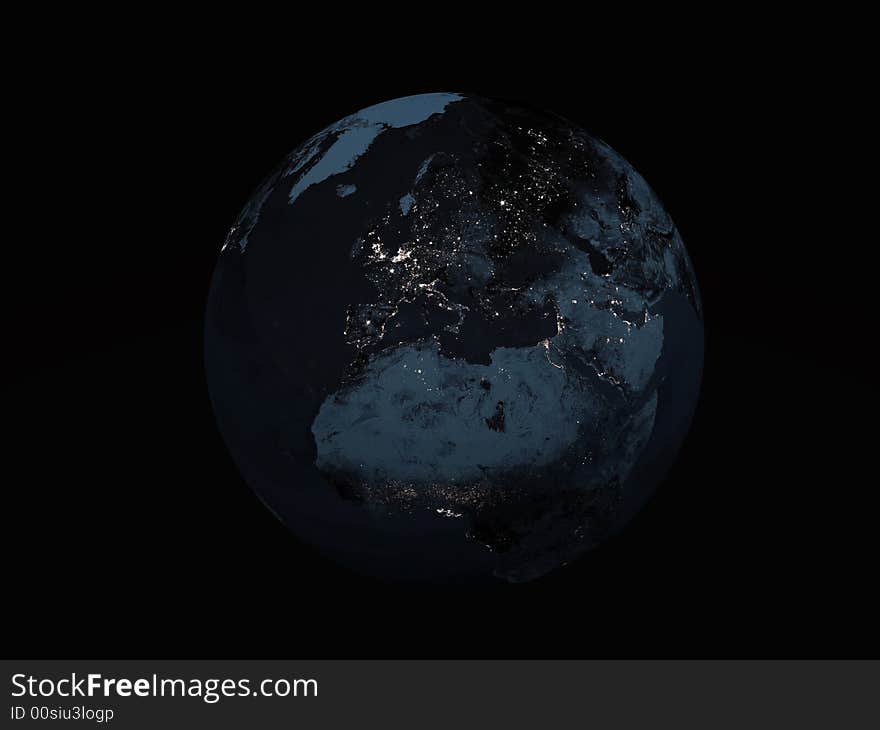 Illustration of a Earthmap made in 3D. Illustration of a Earthmap made in 3D