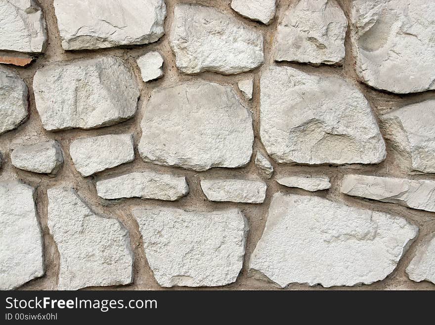 Closeup shot of crushed stone wall