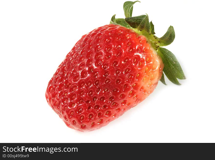 Strawberries on white background - close up on texture