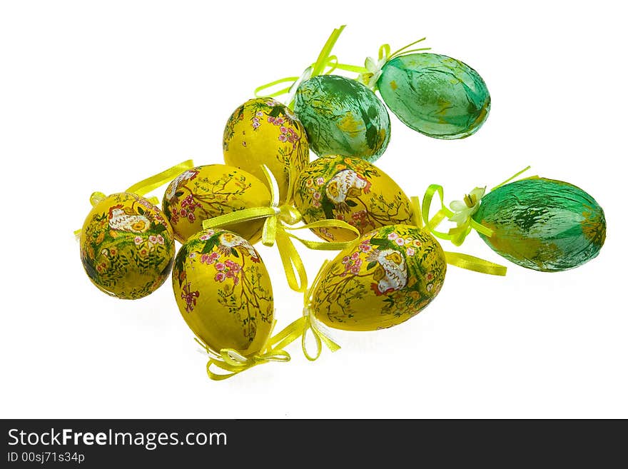 Easter green and yellow egss. Easter green and yellow egss