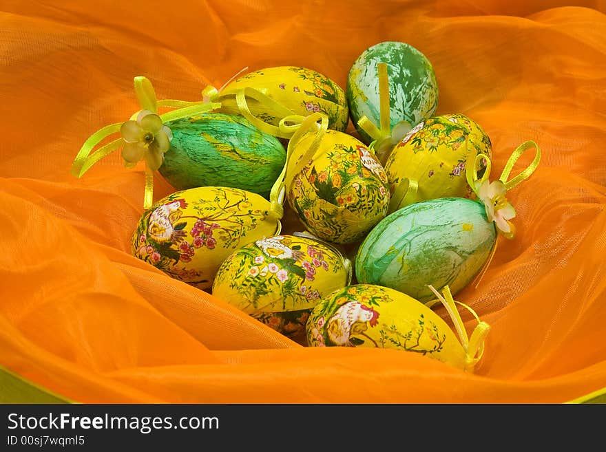 Easter green and yellow egss. Easter green and yellow egss