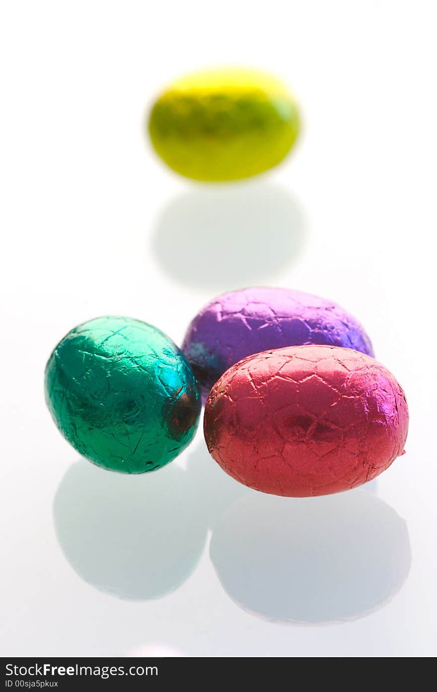 A isolated shot of easter eggs