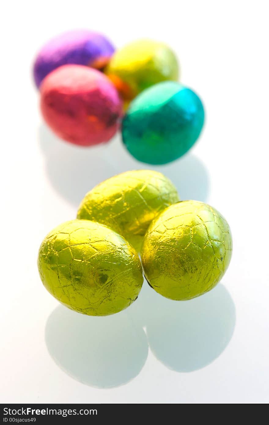 A isolated shot of easter eggs